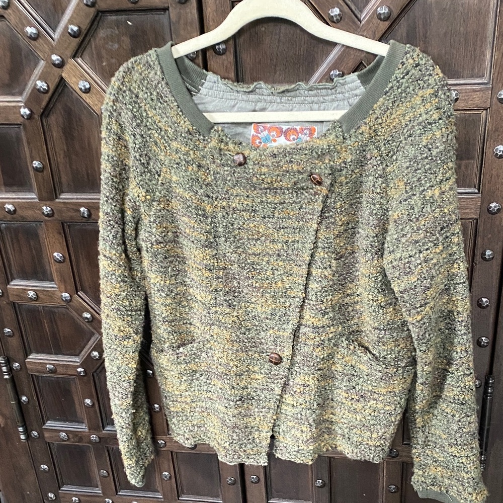 Free People Multicolor Textured Cardigan